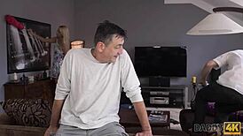 Ginger Girlfriend Ditches Loser Boyfriend for Stepdad's Thick Cock Ride