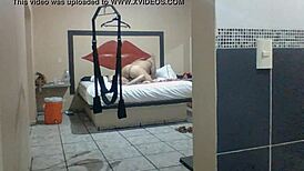 Mexican big ass hooker shows up sucking cock then taking it deep