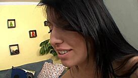 Two Brunette Lesbians Masturbate Tits And Pussy In HD Fun