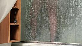 Shame and thrill hit hard as bbw fingers herself in shower