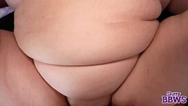 hey chubby bbw redhead mary spread that curvy wet shaved pussy wide for the couple to use like a total slut