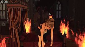 horny goth and church girl call up huge demon cock for wet pussy and ass satisfaction in sims 4