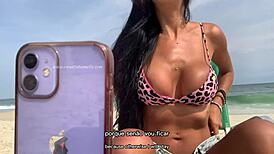 renatinha mello teases live private beach chat with public flashes of her curves