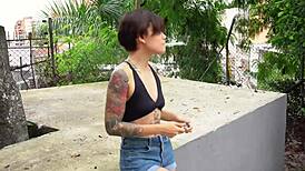 officer stops me then begs to ride my cock with her tight latina tits out!