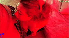 latina milf... suck these balls? spit on this dick for huge facial handjob under red light