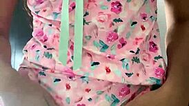 Innocent Pajama Girl Flashes Natural Tits on Hidden Spy Cam