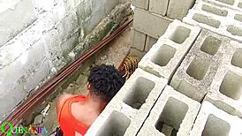 Chubby Asian wife begs to fuck my ebony husband doggystyle cumshot