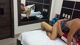 Hot stepdaughter rides my cock moaning sensually in hotel!