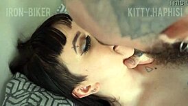 Heart races fucking tattooed girl till mouth overflows cum