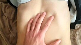 russian party whore in miniskirt rides big cock doggystyle then squirts closeup