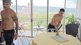 blonde latina pays movers with big cock anal threesome