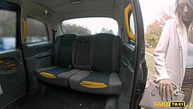 divorced milf hops in fake taxi for rough doggystyle pounding on big cock with brunette tits bouncing