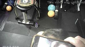 behind the scenes: brunette glasses girl blows and fucks in wrestling match sex