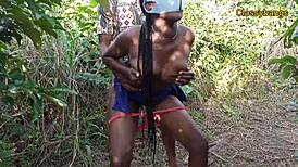 after fucking the village slay queen in the bush, she bent over for more doggystyle