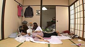 that skinny asian teen couple goes wild ripping clothes for deep creampie sex orgasm