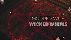 horny goth and church girl call up huge demon cock for wet pussy and ass satisfaction in sims 4