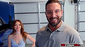 How Myra moans wildly while her perverted stepdad's big dick pounds stepdaughter's tight hole relentlessly?