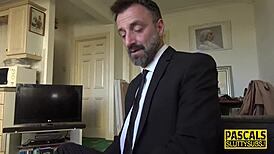 scottish sub chokes on master's rough deepthroat domination