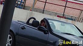 slutty brunette rides cock outdoors in doggystyle frenzy