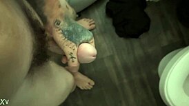 shower anal pounding ends in hot cum