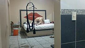 Mexican big ass hooker shows up sucking cock then taking it deep