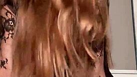 berry throne vibrator makes lacey lingerie striptease end in orgasm