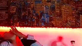 Colombian brunette solo masturbates dildo outdoor flashing natural tits live.