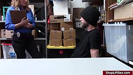 shoplifter dude bends blonde over counter doggystyle bangs her wet pussy