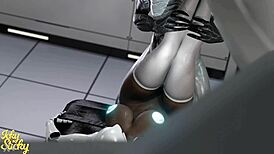 whoa, that huge ass robot chick taking the hung alien's monster cock part 1!