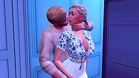 sneaky stepdad seduces curvy stepdaughter in hentai game sims