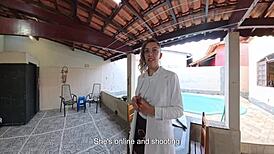 reporter caught breaking in gets clothes ripped off and strips naked outdoors!!