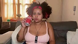 whoa chubby latina bbw burps farts drinking coke 🍕💨