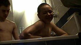 Flora and Johny steam up the homemade sauna together