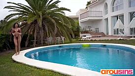 pornstar helina dream fingers tight wet pussy closeup in sexy lingerie outdoors