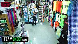 exotic luna lux bukkake gangbang after shoplift bust