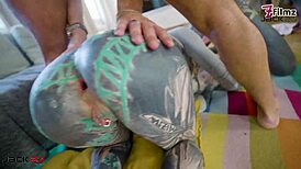 feel the raw intensity as slut takes monster cocks in double anal gapes and cumshots