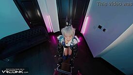 vr conk's asian silver wolf deepthroats and doggystyles in honkai star rail cosplay parody