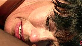 submissive milf bound in basement endures ripped panties face fucking whipping domination