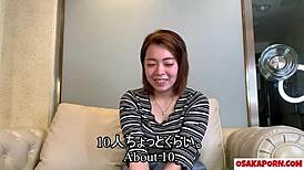 Silent 23yo chubby Japanese Maguro gets facial after toy play and interview