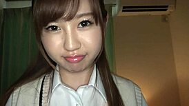 Uniform JK teases panty flashes then jerks off in extreme close-up handjob part 7