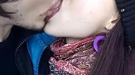Lesbian lovers lock lips in deep wet kisses leading to massive cumshot exchange