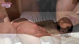 Penelope Woods face fucked deepthroats creampies big pussy lips missionary.