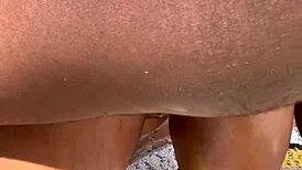 african couple pounds hairy pussy doggystyle till outdoor creampie cumshot