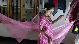 imagine this curvy indian bhabhi's pussy and anal double penetrated by delivery guy in bathroom?