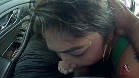 pov public blowjob ends with milf's face drenched in hot cum