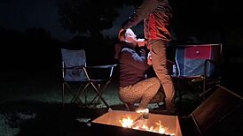 using my pussy out at this public camp, fingers crossed we get caught fucking