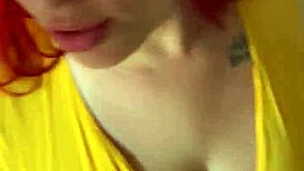 blackmailed brazilian redhead slut deepthroats cock or boyfriend sees video