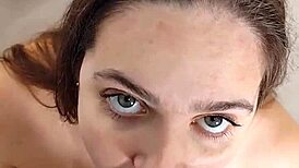 damn, cumming all over that cute latina's pretty face with her sexy big ass and natural tits bouncing