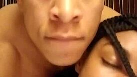 ebony beauty gets wild hotel pounding with rough facial finish