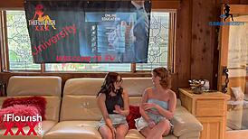 Petite Leana Lovings takes monster BBC poolside university episode 13